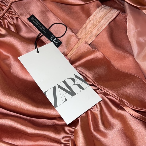 Zara pink stain draped mini dress - Picture 12 of 16